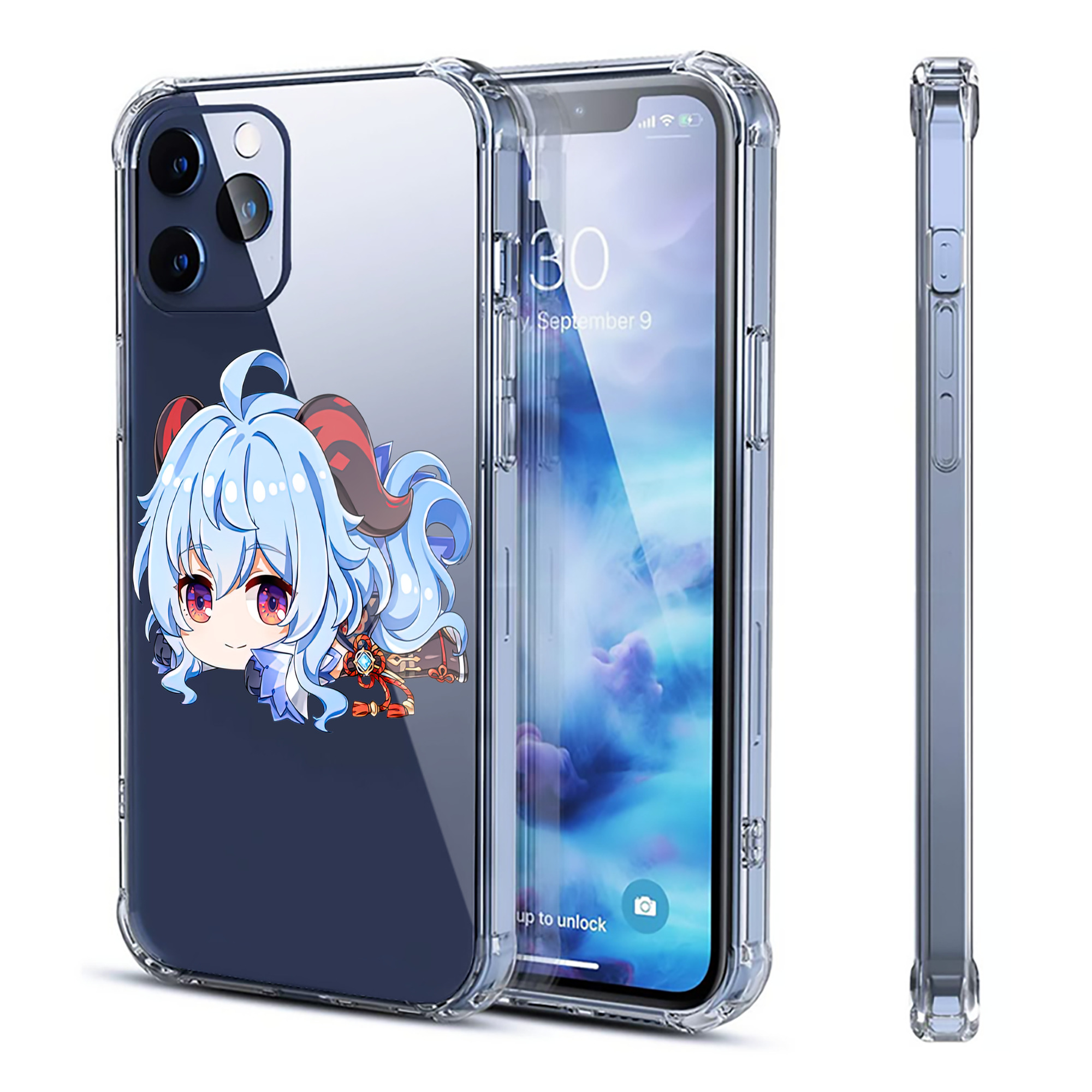 げんし神 甘雨 かんう genshin Ganyu 【iPhone 12シリーズ対応】透明スマホケース（クリアソフトケース）